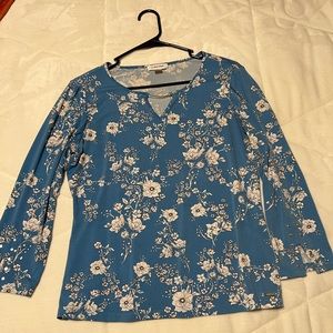 Calvin Klein Keyhole Floral Blouse Medium